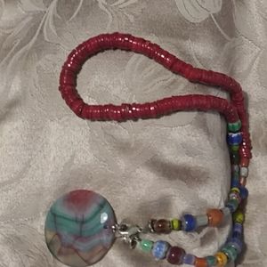 Multicolored and agate necklace